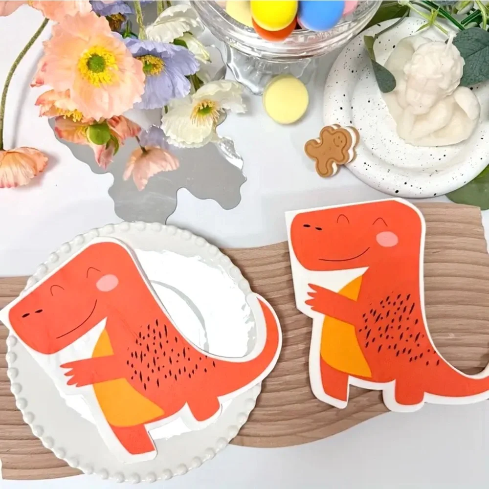 Dinosaur Shaped Paper Napkins, 20pcs